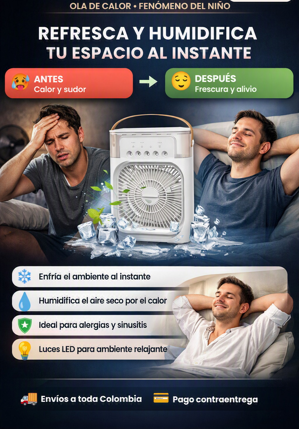 BRISA PRO VENTILADOR Y HUMIDIFICADOR DE AIRE 2 EN