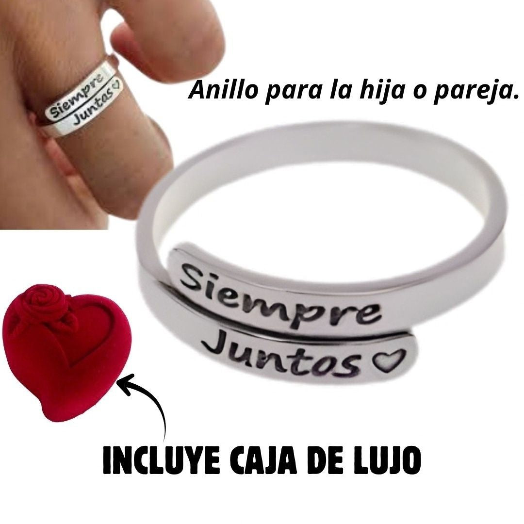 Anillo Siempre Juntas con caja de regalo de lujo