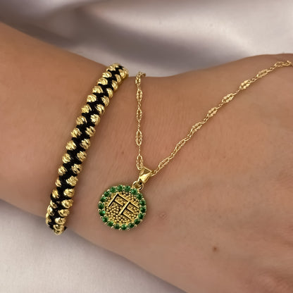 Set completo cadena y pulsera puesto